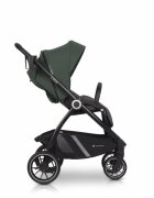 Euro-Cart Carucior pentru nou nascut Crox cu cadrul de aluminiu pliere compacta scaun reversibil cu 3 nivele de ajustare a spatarului capotina si husa de picioruse roti cu suspensii pana la 22 kg Jungle
