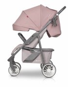 Euro-Cart Carucior sport Flex Powder pink cadru de aluminiu roti cu suspensii spatar reglabil in 3 pozitii suport pentru biberon accesorii incluse