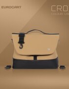 Euro-Cart Geanta multifunctionala pentru mamici Euro Cart compatibila carucioarelor Corso si Crox cu un compartiment si buzunare impermeabila si complet rigida dimensiune 44 x 27 x 14 cm Camel