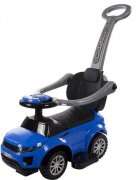 EuroBaby Masinuta copii de impins Range Rover 614W Albastru cu suport de picioare maner detasabil bara de protectie compartiment pentru jucarii si volan cu melodii si lumini