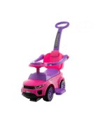 EuroBaby Masinuta copii de impins Range Rover 614W Roz cu suport de picioare maner detasabil bara de protectie compartiment pentru jucarii si volan cu melodii si lumini