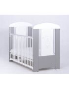 Eurogloria Patut pentru copii Bear Culisant Silver + Saltea Cocos 8 Cm