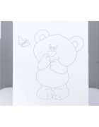 Eurogloria Patut pentru copii Bear Culisant Silver + Saltea Cocos 8 Cm