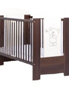 Eurogloria Patut pentru copii Bear Wenge + Saltea Cocos 8 Cm