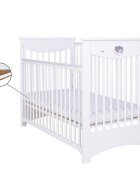 Eurogloria Patut pentru copii Laura culisant Alb + Saltea Cocos 8 Cm