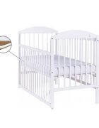 Eurogloria Patut pentru copii Lulaya Culisant Alb + Saltea Cocos 8 Cm