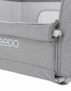 Feedo Patut co-sleeper 2 in 1 Gri pliabil reglabil in 5 pozitii cu laterala detasabila roti greutate suportata 9 kg 0-5 luni