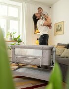 Feedo Patut co-sleeper Gri cu sistem de leganare inaltime ajustabila pana la 57-69 cm sustine pana la 9 kg 0 luni+