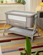 Feedo Patut co-sleeper Gri cu sistem de leganare inaltime ajustabila pana la 57-69 cm sustine pana la 9 kg 0 luni+