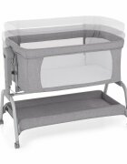 Feedo Patut co-sleeper Gri cu sistem de leganare inaltime ajustabila pana la 57-69 cm sustine pana la 9 kg 0 luni+