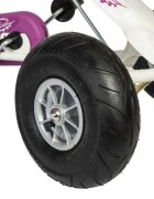 Ferbedo Kart Air Runner Flower alb scaun ajustabil functie free-wheel roti pneumatice frana de mana volan cu sunete 102 X 60 X h64 cm