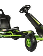 Ferbedo Kart AR8G Air Racer verde scaun ajustabil functie free-wheel roti pneumatice cu rulmenti frana de mana volan cu sunete 111 X 72 X h66 cm
