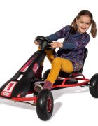Ferbedo Kart AR8R Air Racer rosu scaun ajustabil functie free-wheel roti pneumatice cu rulmenti frana de mana volan cu sunete 111 X 72 X h66 cm