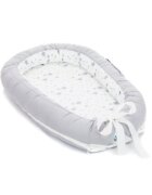 FILLIKID Baby nest culcus saltea si protectie de pat detasabila 90x40 cm grey star