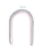 FILLIKID Baby nest culcus saltea si protectie de pat detasabila 90x40 cm pink