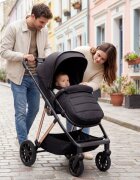 FILLIKID Carucior 2 in 1 pentru copii Fill Elix Black transformabil reversibil cu spatar reglabil si suspensii husa pentru picioare inclusa