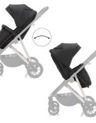FILLIKID Carucior 2 in 1 pentru copii Fill Elix Black transformabil reversibil cu spatar reglabil si suspensii husa pentru picioare inclusa