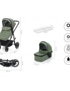 FILLIKID Carucior Jaguar 3 in 1 green melange i-Size