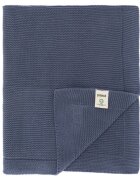 FILLIKID Patura tricotata din bumbac organic Blue 80x100 cm