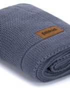 FILLIKID Patura tricotata din bumbac organic Blue 80x100 cm
