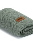 FILLIKID Patura tricotata din bumbac organic Green 80x100 cm