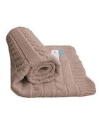 FILLIKID Patura tricotata din bumbac organic Noa Taupe 70x90 cm