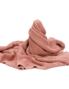 FILLIKID Patura tricotata din bumbac organic Rose 80x100 cm