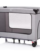 FILLIKID Patut pentru copii Standard Melange grey pliabil prevazut cu usita si roti dimensiuni 125x66x76 cm greutate maxim suportata 15 kg