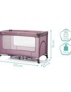 FILLIKID Patut pliabil Nizza raspberry 120x60 cm