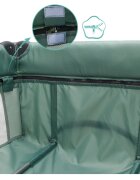 FILLIKID Patut pliabil pentru copii Capri Green cu saltea de infasat organizator carusel muzical intrare laterala cu fermoar
