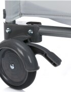 FILLIKID Patut pliabil pentru copii Capri Grey cu saltea de infasat organizator carusel muzical intrare laterala cu fermoar