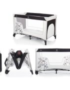 FILLIKID Patut standard Girafa grey pliabil roti usita cu fermoar saltea inclusa