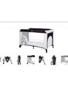 FILLIKID Patut standard Girafa grey pliabil roti usita cu fermoar saltea inclusa