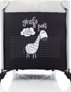 FILLIKID Patut standard Girafa grey pliabil roti usita cu fermoar saltea inclusa