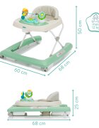 FILLIKID Premergator pentru copii Green cu jucarie opritor de siguranta reglabil pe incaltime si pliabil