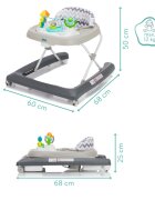 FILLIKID Premergator pentru copii Grey cu jucarie opritor de siguranta reglabil pe incaltime si pliabil