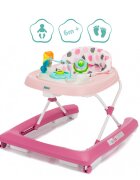 FILLIKID Premergator pentru copii Pink cu jucarie opritor de siguranta reglabil pe incaltime si pliabil