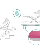 FILLIKID Premergator pentru copii Pink cu jucarie opritor de siguranta reglabil pe incaltime si pliabil