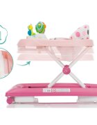 FILLIKID Premergator pentru copii Pink cu jucarie opritor de siguranta reglabil pe incaltime si pliabil