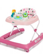 FILLIKID Premergator pentru copii Pink cu jucarie opritor de siguranta reglabil pe incaltime si pliabil
