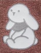 FILLIKID Prosop brodat Rabbit pink 75x75 cm