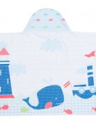 FILLIKID Prosop din bumbac cu capison balene 140x70cm