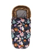 FILLIKID Sac de iarna cu guler blanita detasabil pentru carucior negru floral 100x50 cm