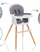 FILLIKID Scaun inalt pentru masa Paul star grey