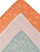 FILLIKID Set 3 scutece din muselina 75x75cm cu design