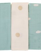 FILLIKID Set 3 scutece din muselina Dots din bambus si bumbac 75x75 cm