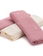 FILLIKID Set 3 scutece din muselina Flowers din bambus si bumbac 75x75 cm