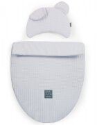 Floo for Baby Set saculet si pernuta pentru carucior Waffle Ursulet gri