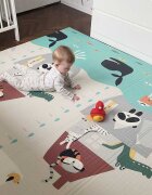 Flumi Covoras de joaca pliabil cu 2 fete 180x200 cm Stradute si arca lui Noe
