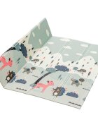 Flumi Covoras de joaca pliabil cu 2 fete 180x200 cm stradute si caprioare roz